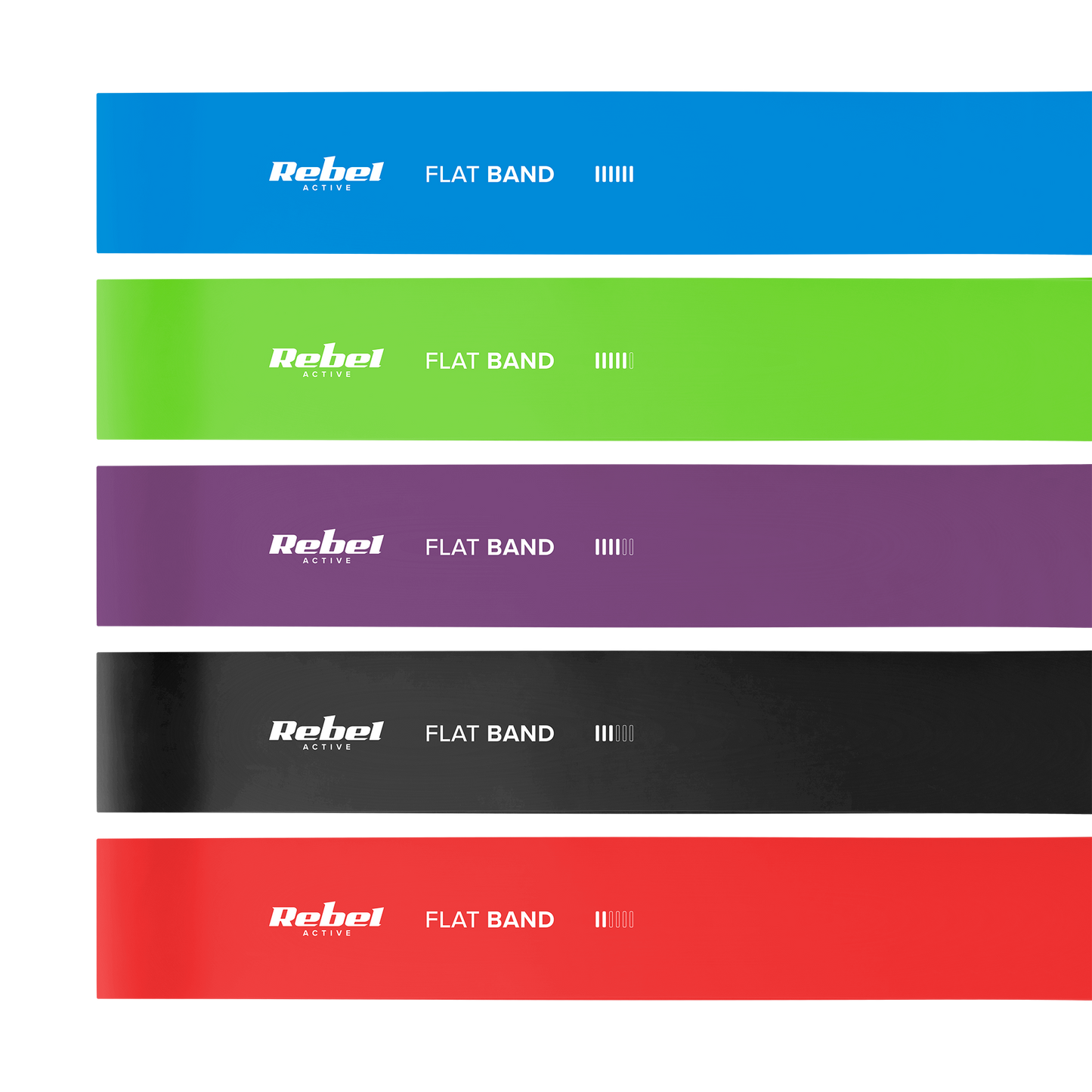 Rebel 2-meter TPE Exercise Band Set - Flat Band Ls-1, 1.5–11.5 kg, 5 bands, REBEL ACTIVE – image 3