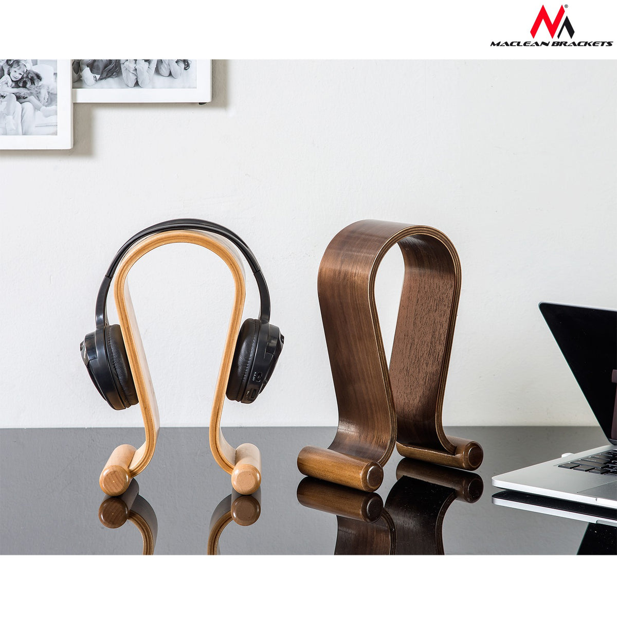 Maclean Headphone Stands and Holders – Maclean Headphone Stand, Wood, Walnut, MC-815W – image 6