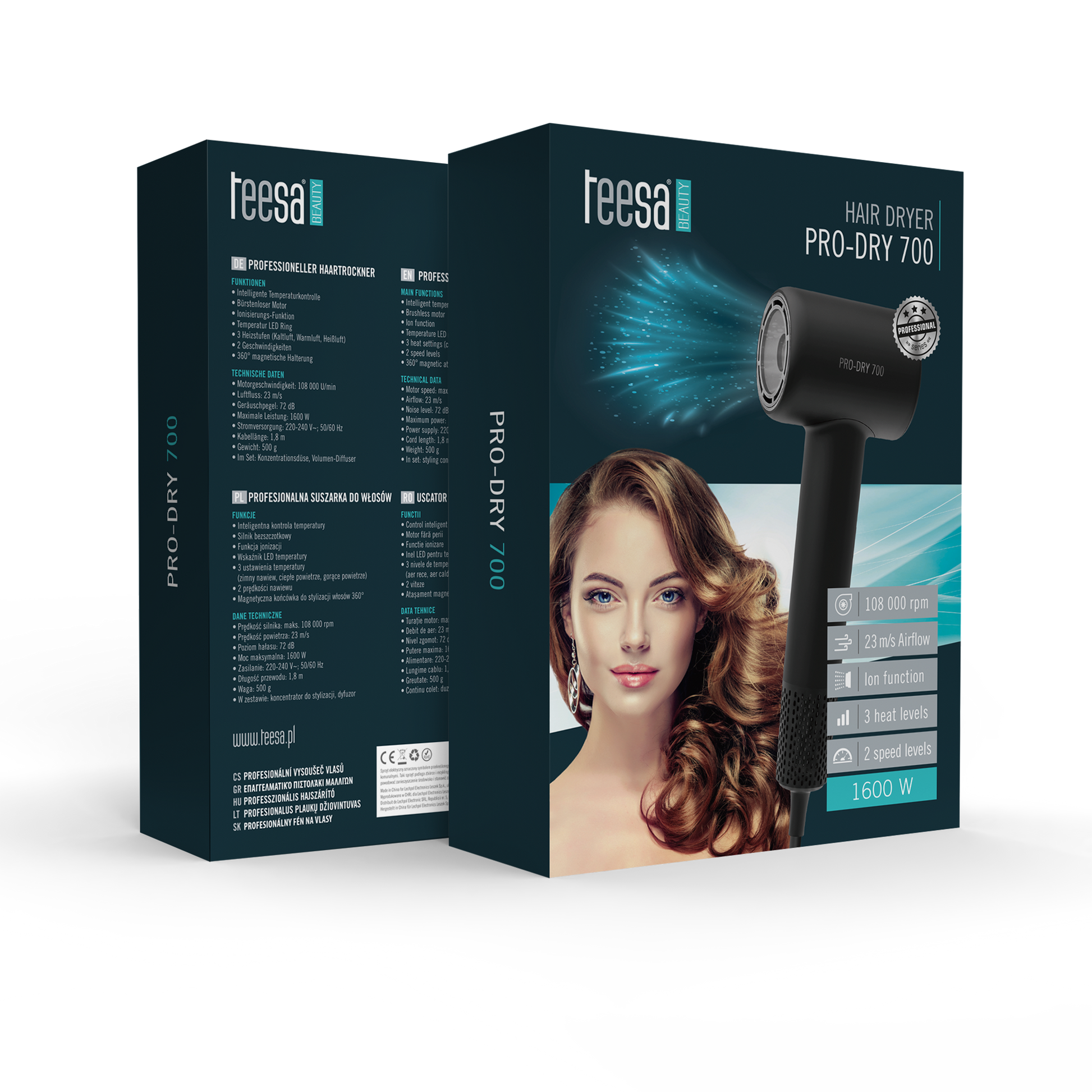 Teesa Hair Dryers – TEESA PRO DRY 700 Hair Dryer, Black – image 6