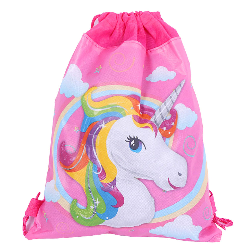 LEAN Pink Unicorn Gym Uniform Shoe Bag for School, 35x27 cm