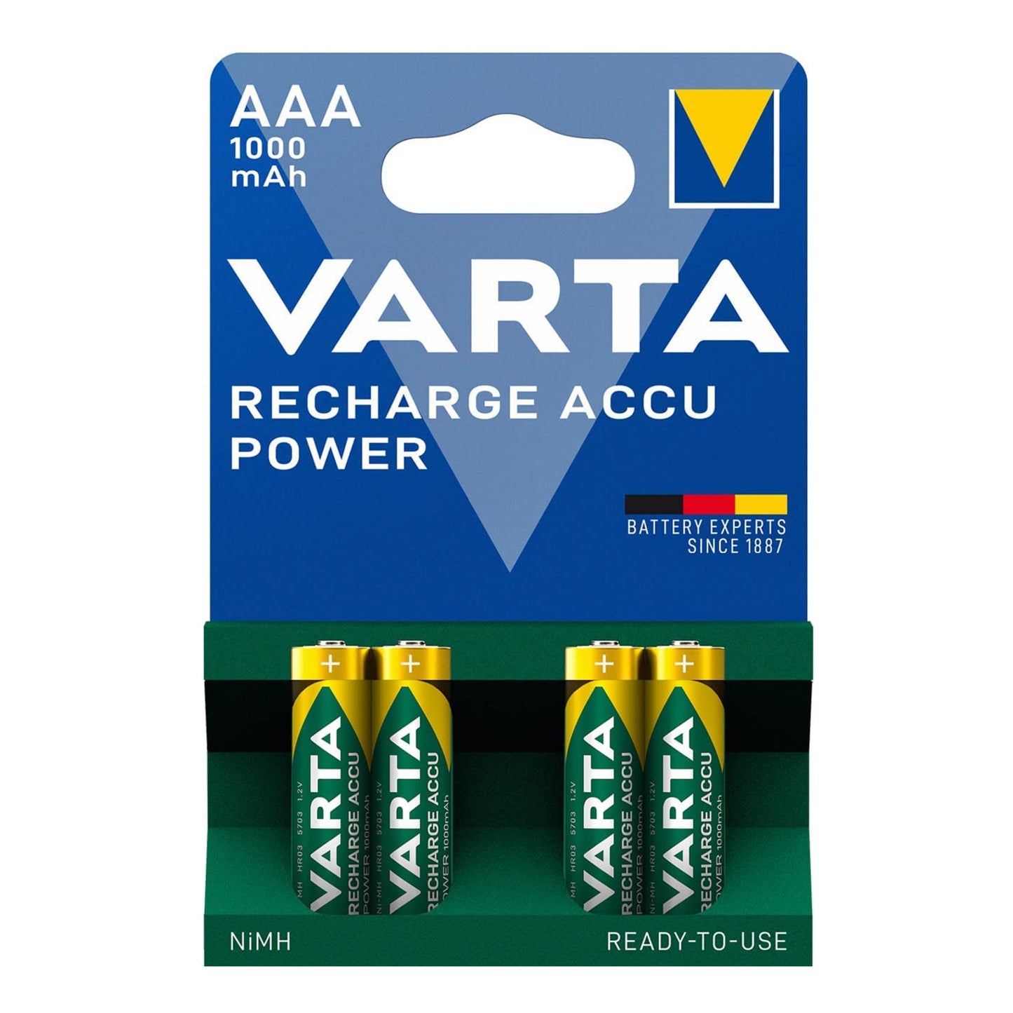 Varta Rechargeable – 4 R-03 R03 AAA 1.2V 1000mAh Varta Ready2use batteries – image 2