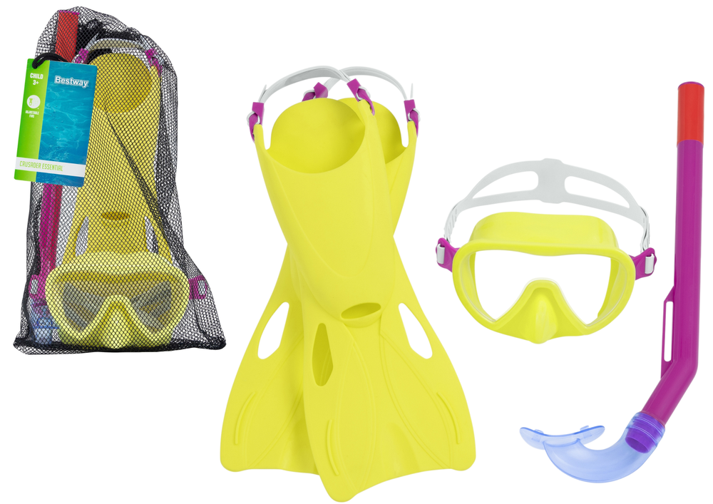 BESTWAY Swim caps – Bestway 25039 Yellow Diving Set: Mask, Fins, Snorkel
