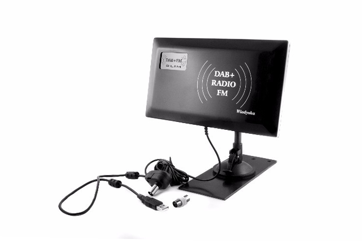 LP TV antennas (DVB-T, indoor, directional) – Wiedyska SLIM FM+DAB Radio Antenna