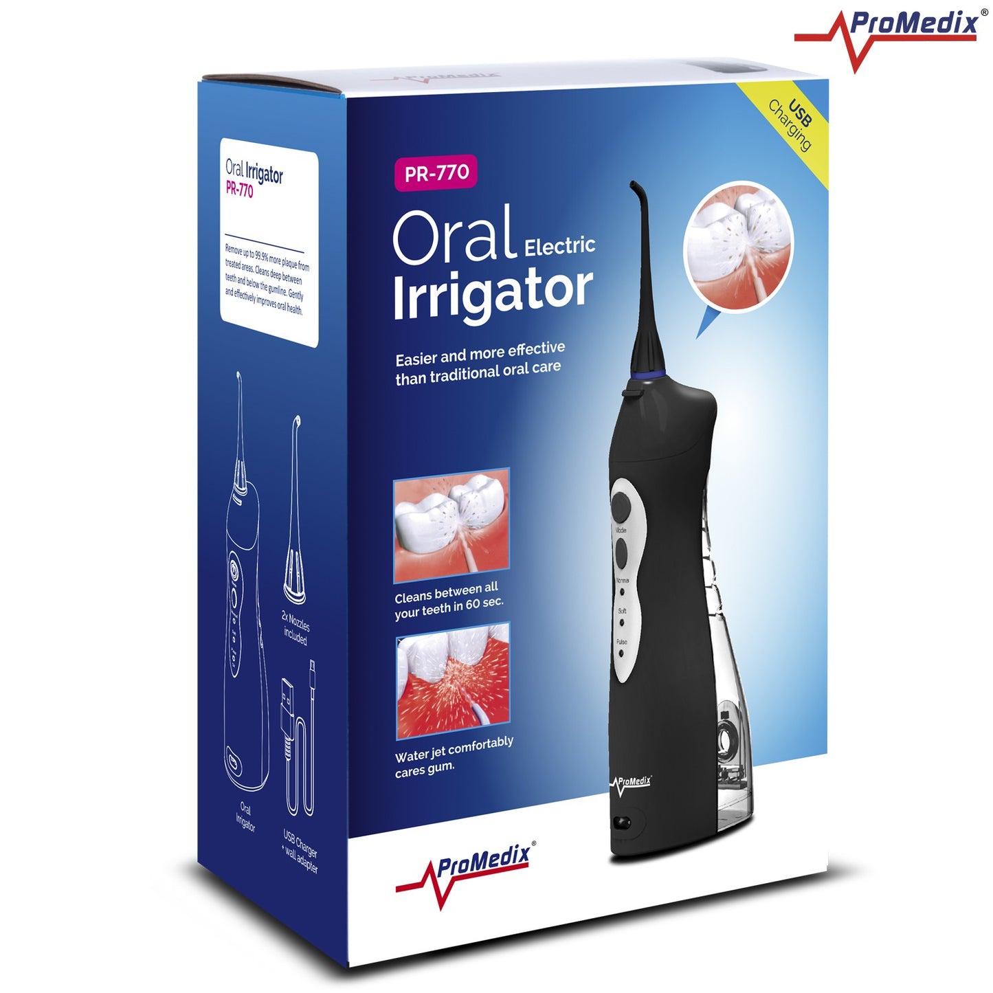 ProMedix Promedix Cordless Irrigator, Dental, for Teeth, Replacement Tips, Black, PR-770 B – image 4