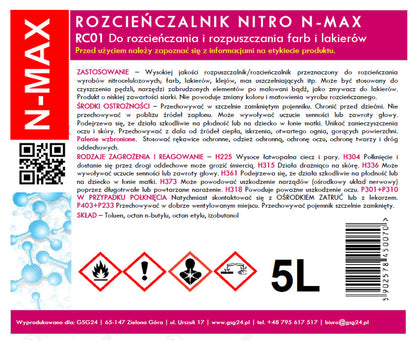 GSG24 Diluent solvent NITRO RC-01 N-MAX 5L – image 2