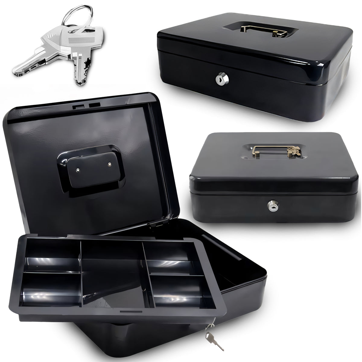 RTO Large key box, safe, metal box, money, key, XXL, 30x24x9 cm