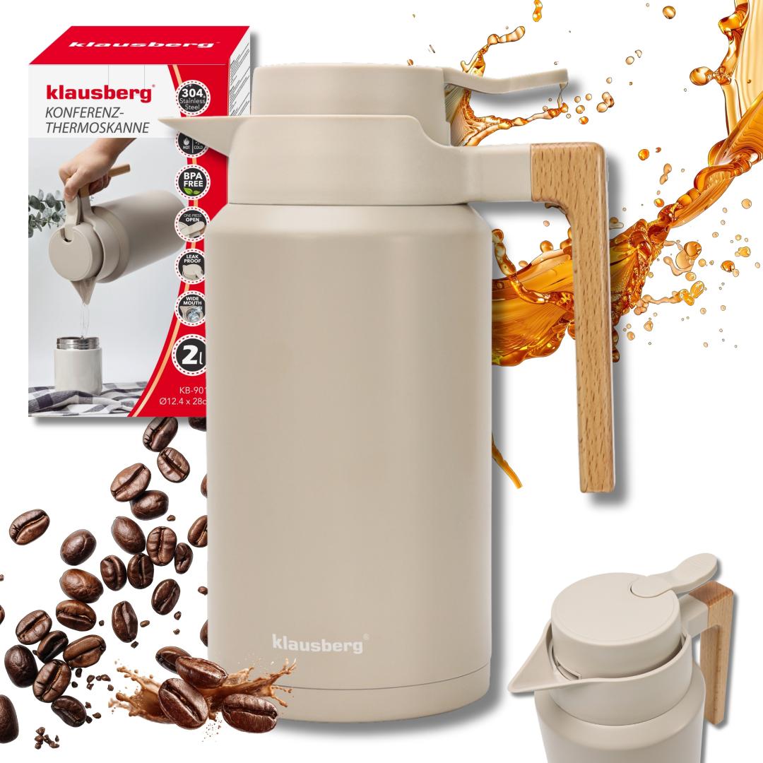 Klausberg Conference Thermos, 2 L, 304 Stainless Steel, BPA-Free, Beige, Klausberg, KB-9014 – image 3
