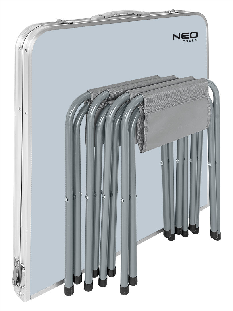 NEO TOOLS Camping set with a table and 4 chairs, folds into a carrying case – image 4