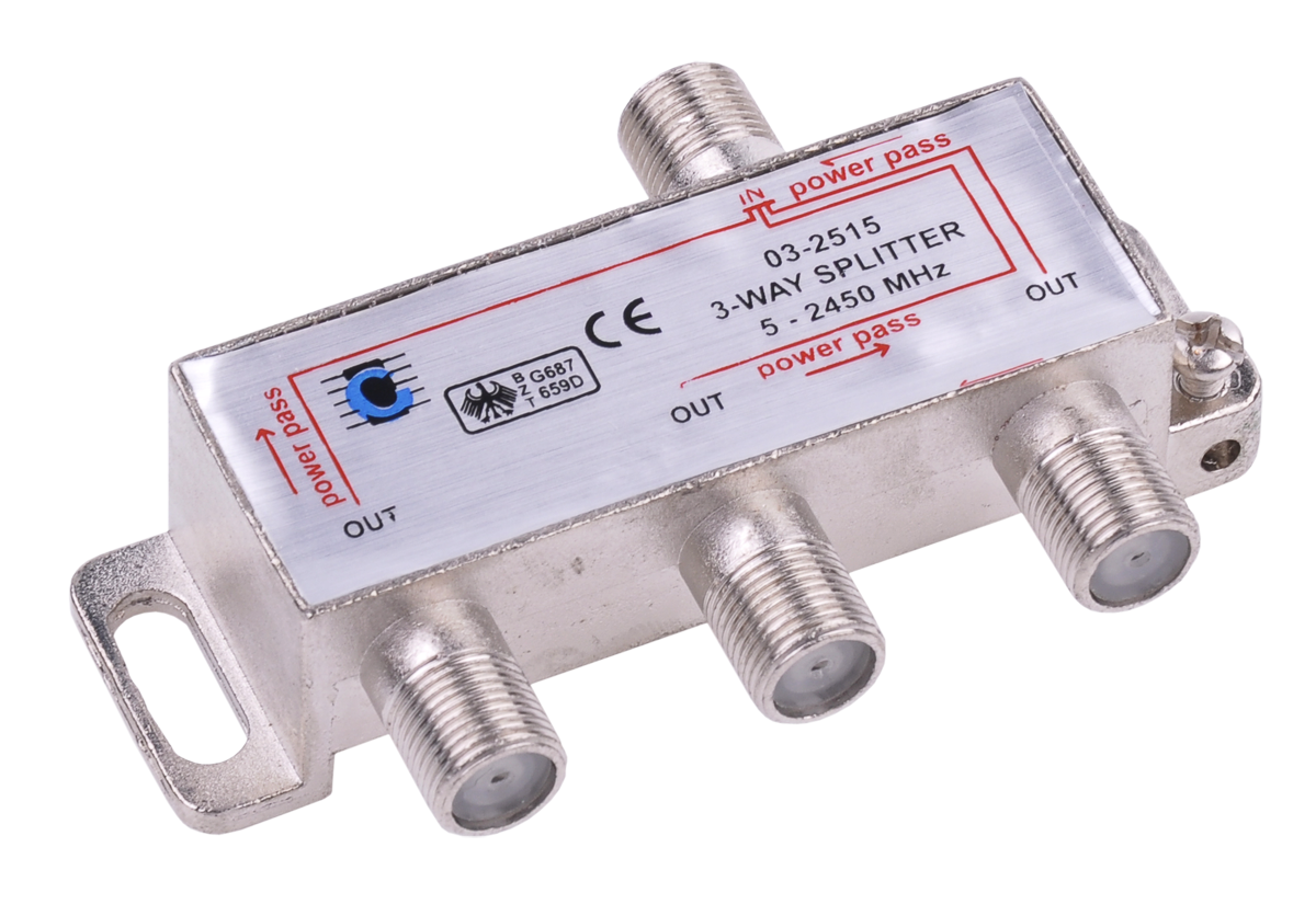 Cabletech Filters, amplifiers, separators, crossovers, splitters, balancers – 3-Way Splitter, 5–2450 MHz