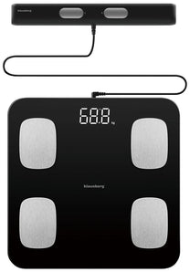 Klausberg Bathroom Scale with Handle, Electronic, Black, Precise Body Composition Analysis, Klausberg, KB-7852