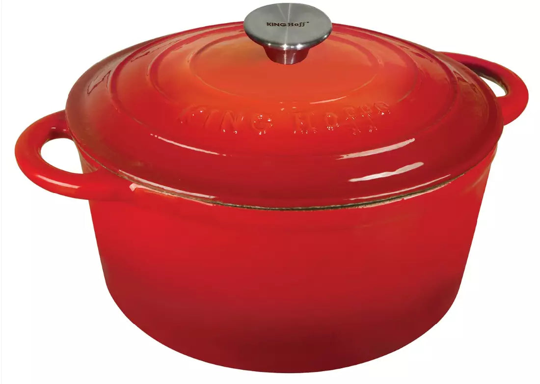 KINGHoff Kinghoff Red Cast Iron Pot with Lid, 24 cm Diameter, 4 L – image 2