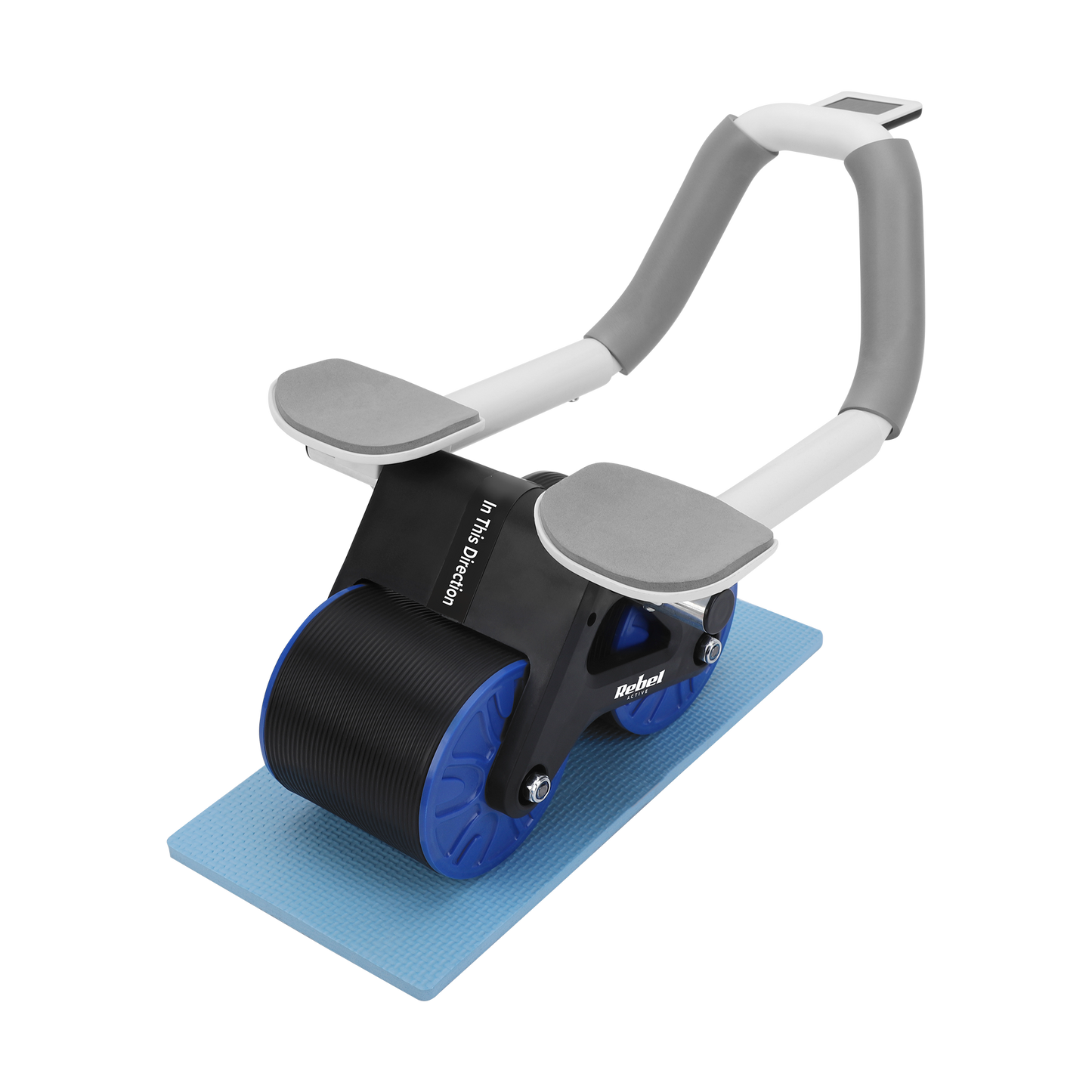 Rebel Abdominal exercise tool with timer, AB Roller Wheel AB-3, black and blue, REBEL ACTIVE – image 3