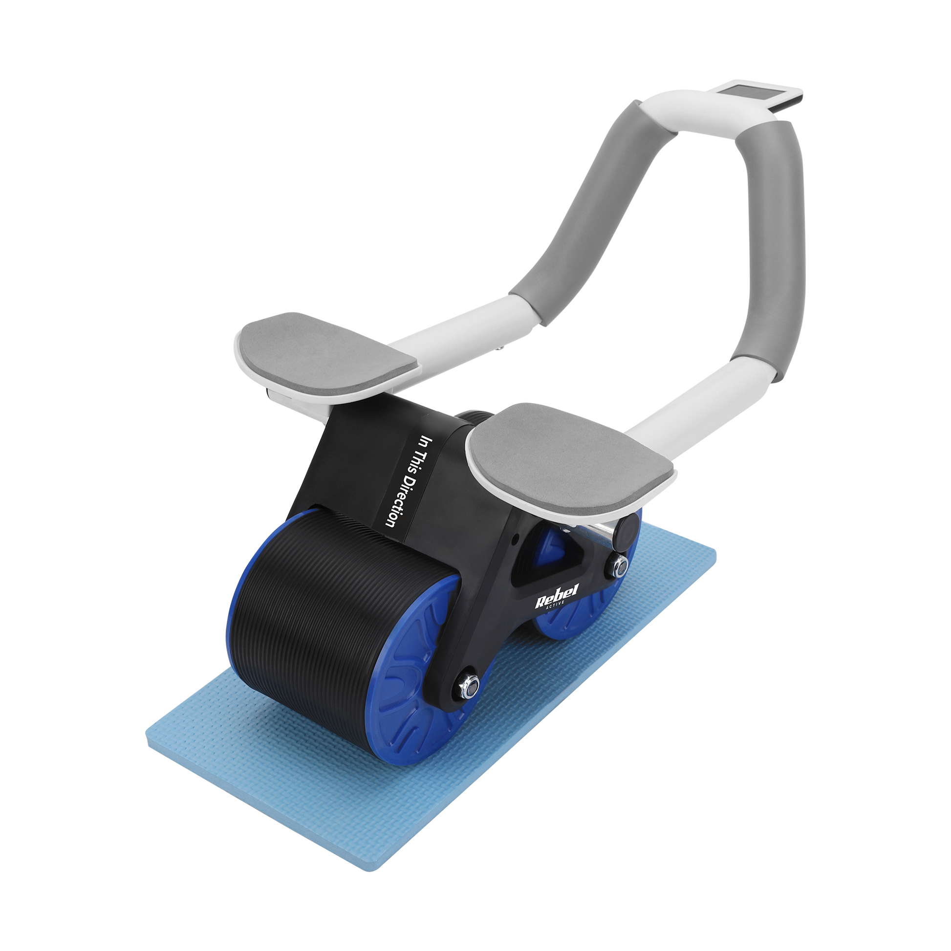 Rebel Abdominal exercise tool with timer, AB Roller Wheel AB-3, black and blue, REBEL ACTIVE – image 3