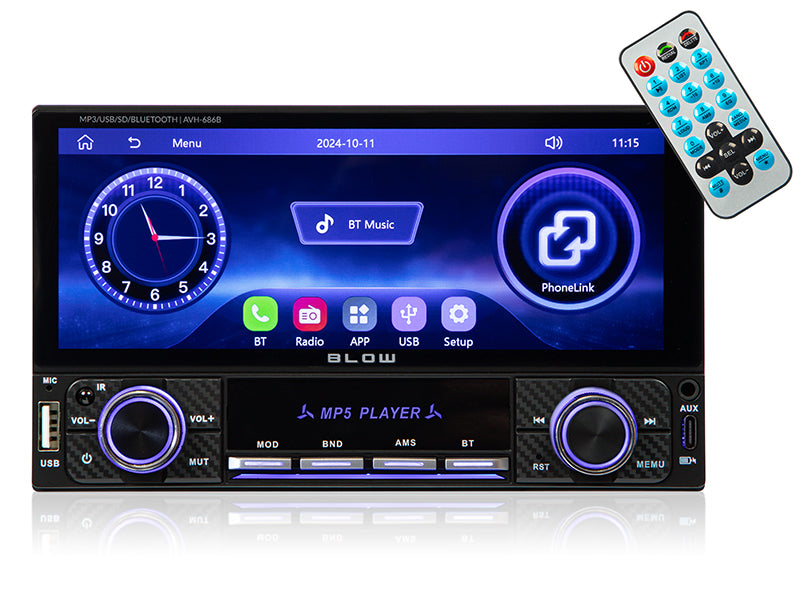 Blow 78-355# AVH-686B Radio with RDS, MP3, USB, microSD, and Bluetooth"