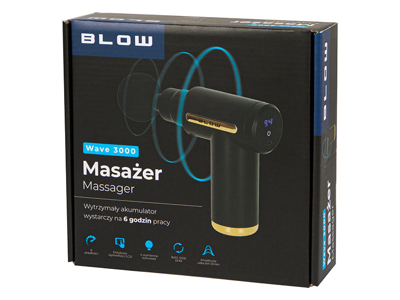 Blow Massagers – 44-349# Blow Wave 3000 Massage Gun + 4 Attachments – image 7