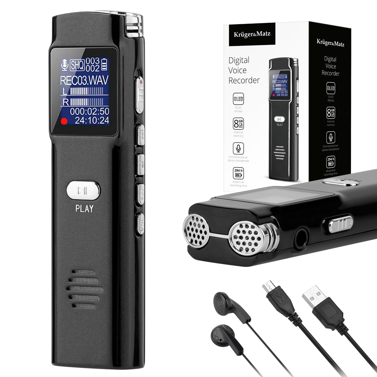 Kruger&Matz Voice Recorders – Kruger&amp;Matz 8GB Digital Voice Recorder – image 7