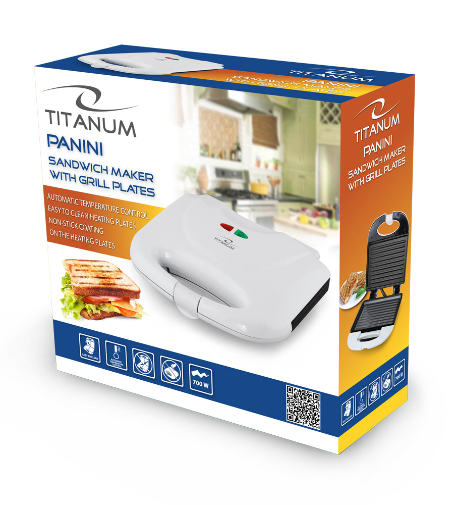 Titanum Toasters and Toast – TKT004W Titanum 700 W Panini Sandwich Toaster – image 10