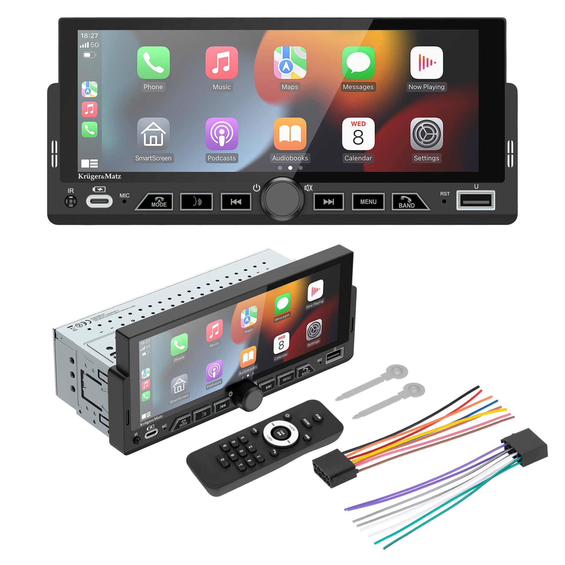 Kruger&Matz Car stereos (CD/MP3/Video/DVD) – Kruger&amp;Matz Car Stereo; KM2017 CarPlay/Android Auto – image 2