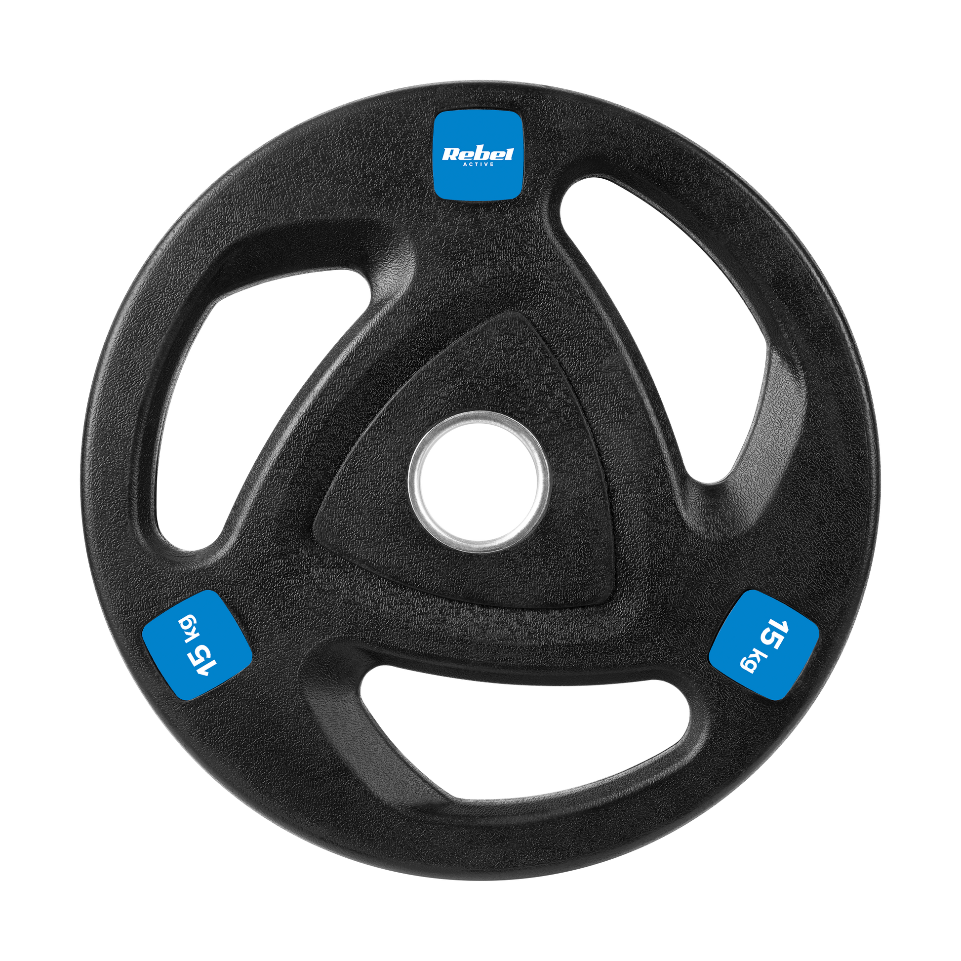 Rebel Rubber-coated cast iron Olympic weights, set of 2x15 kg, 51 mm hole, REBEL ACTIVE – image 3