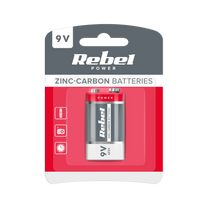 Rebel Alkaline, coin-cell, and zinc-carbon – REBEL 6F22 Zinc-Carbon Batteries (Blister Pack)
