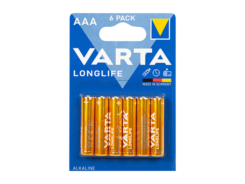 Blow 82-662# AAA 1.5 V LR3 Varta LongLife Alkaline Batteries, 6-Pack