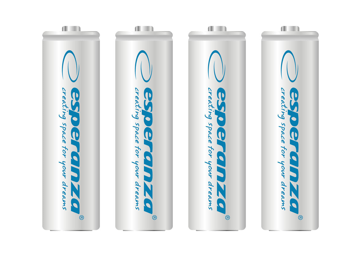 Esperanza EZA104W Esperanza Ni-MH AA Rechargeable Batteries, 2000 mAh, 4-Pack, White