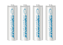 Esperanza EZA104W Esperanza Ni-MH AA Rechargeable Batteries, 2000 mAh, 4-Pack, White