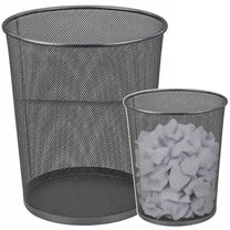 LEAN Office – Metal Office Trash Can, Round Mesh, Silver, 19 L