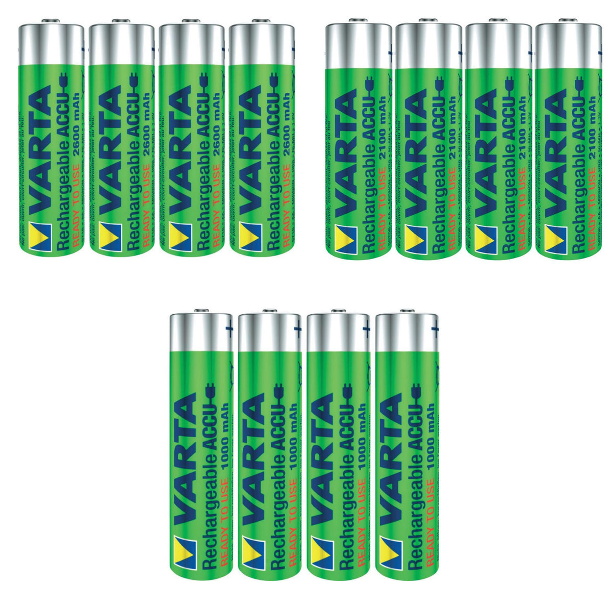 Varta 4x R-06 R06 AA 1.2V 2600mAh Ready2use Varta Rechargeable Battery – image 3