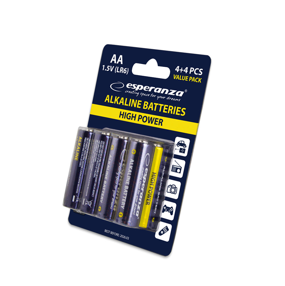 Esperanza Alkaline, coin-cell – EZB103 Esperanza AA Alkaline Batteries, 8-Pack, Blister Pack – image 3