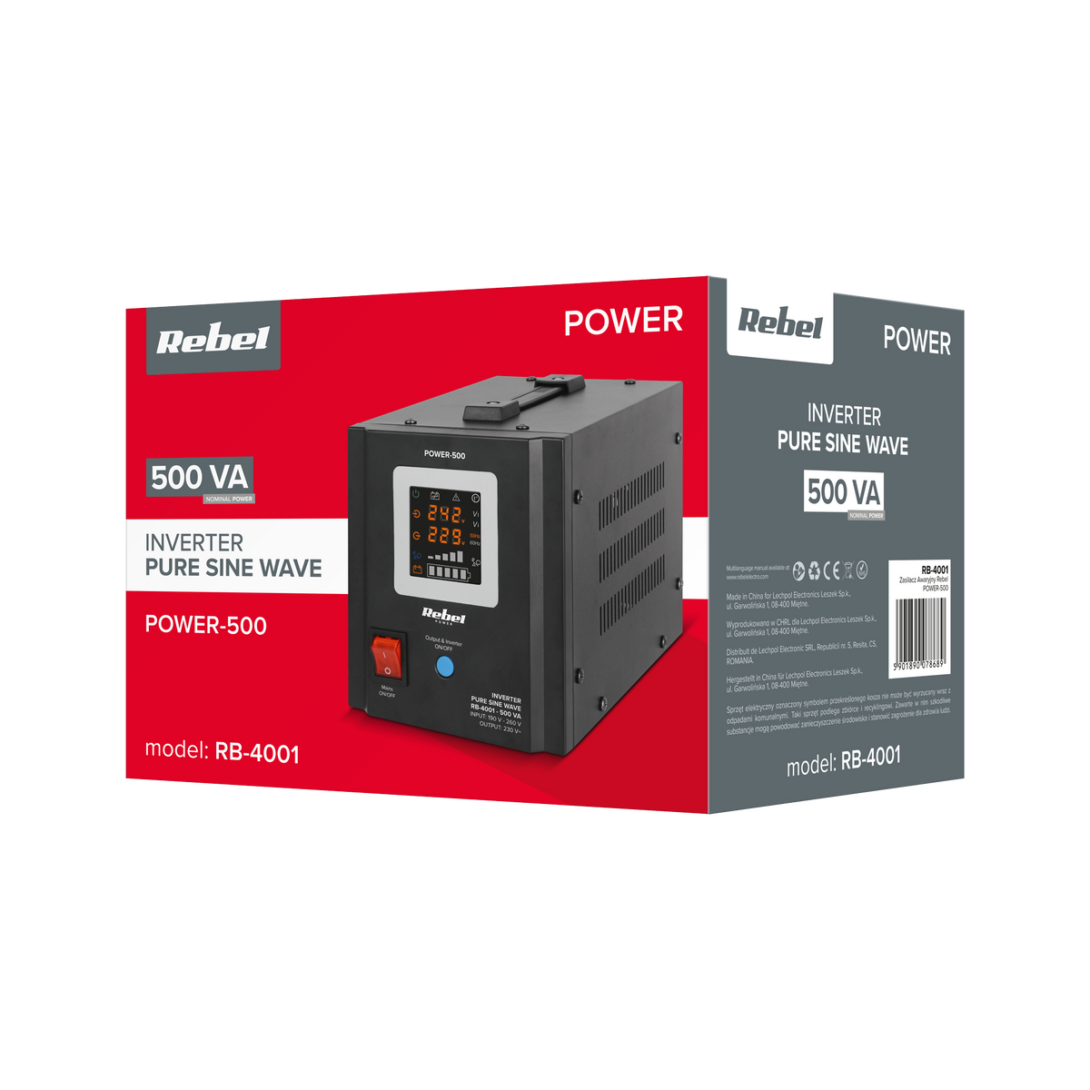 Rebel Rebel POWER-500 Emergency Power Supply - a pure sine wave inverter with a charging function 12V 230V 500VA/300W – image 4
