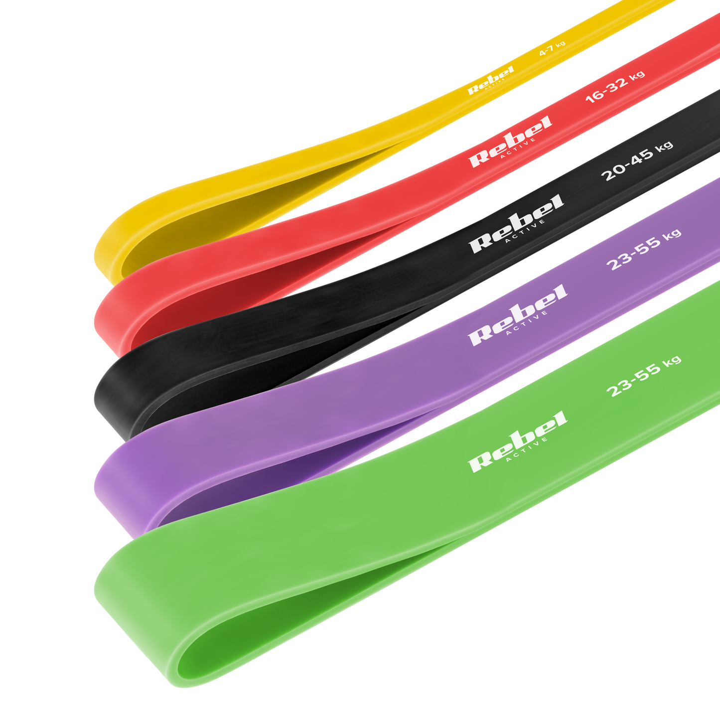 Rebel TPE Exercise Band Set - Power Band PTs-1, 4–55 kg, 5 TPE Bands, REBEL ACTIVE – image 2