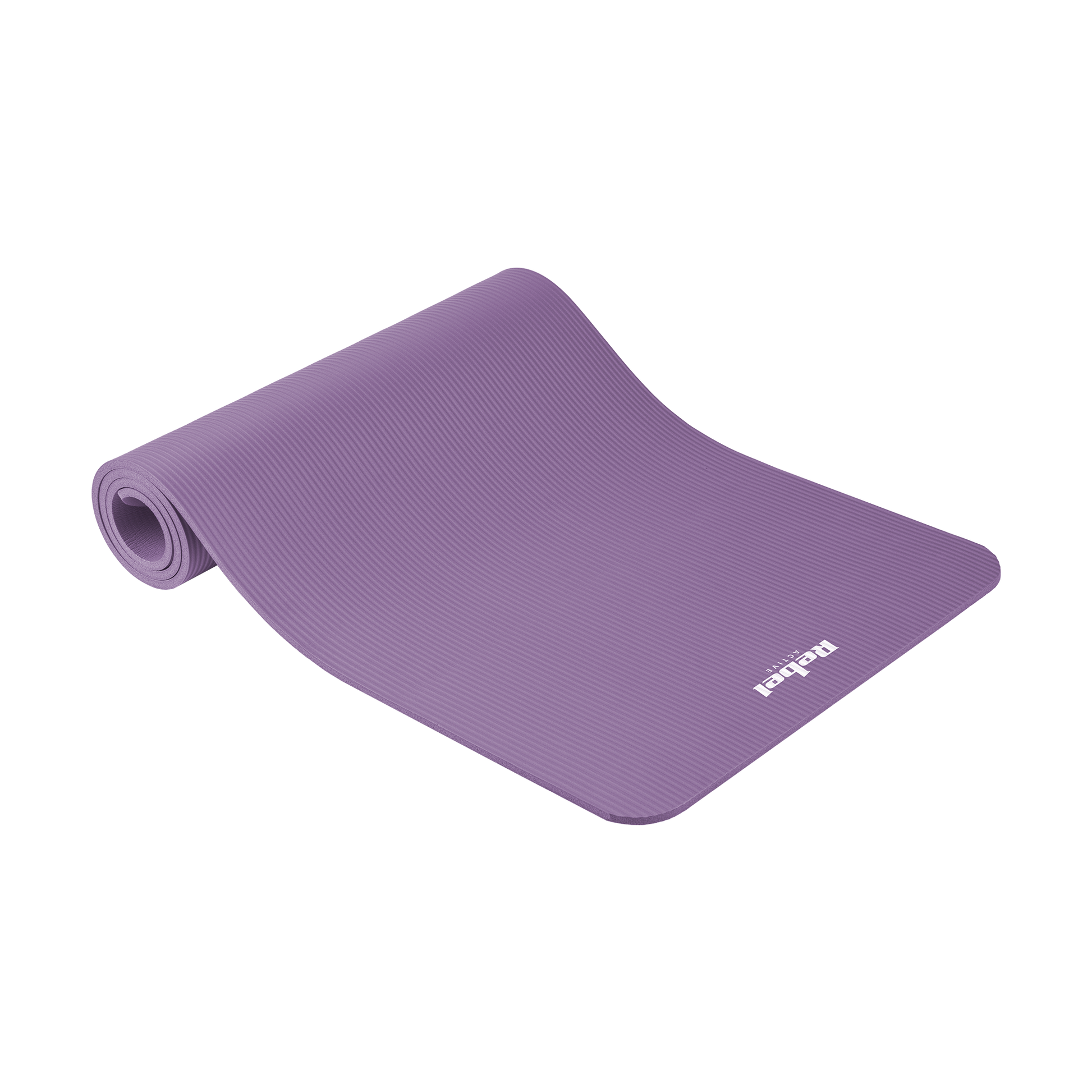 Rebel Exercise mat for yoga, Pilates, and fitness, 183x61 cm, 1 cm thick, NBR material, purple, REBEL ACTIVE