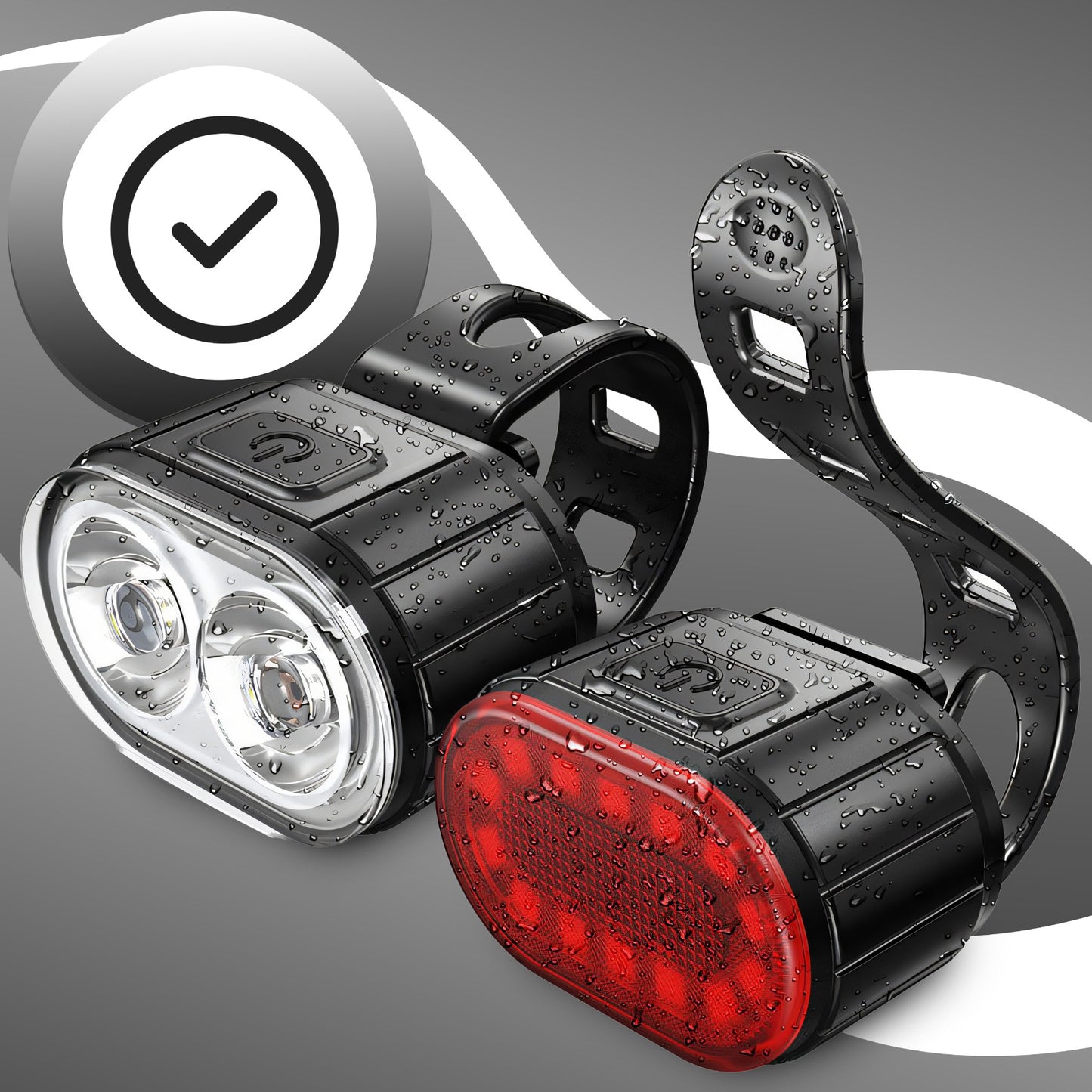 RTO Powerful LED Battery-Powered Front and Rear Bike Light Set - ER1030 – image 4