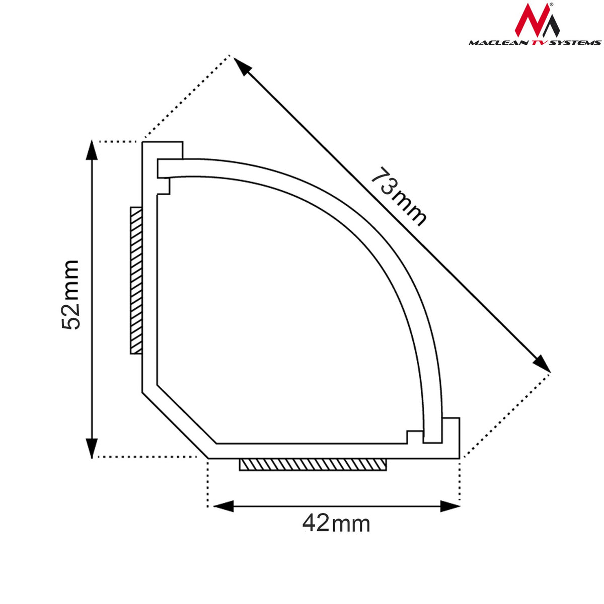 Maclean Maclean Cover Strip, Cable Channel, With Tape, White, 1.5 m, 73 × 42 mm, MCTV-577 – image 7