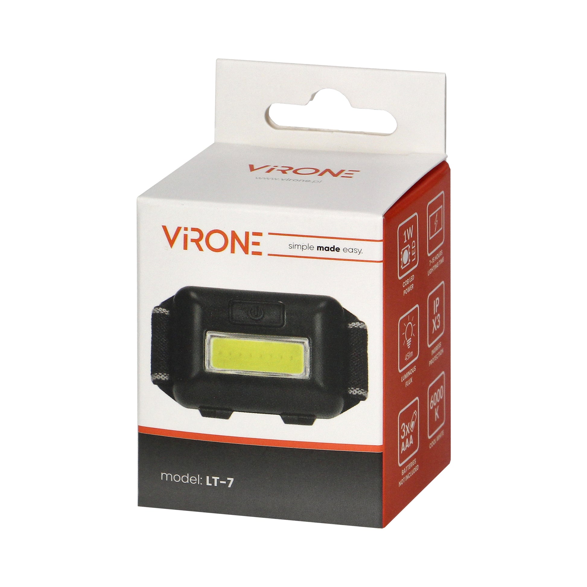 Orno Flashlights, hand lamps, headlamps, tourist lamps – COB 1W LED headlamp – image 2