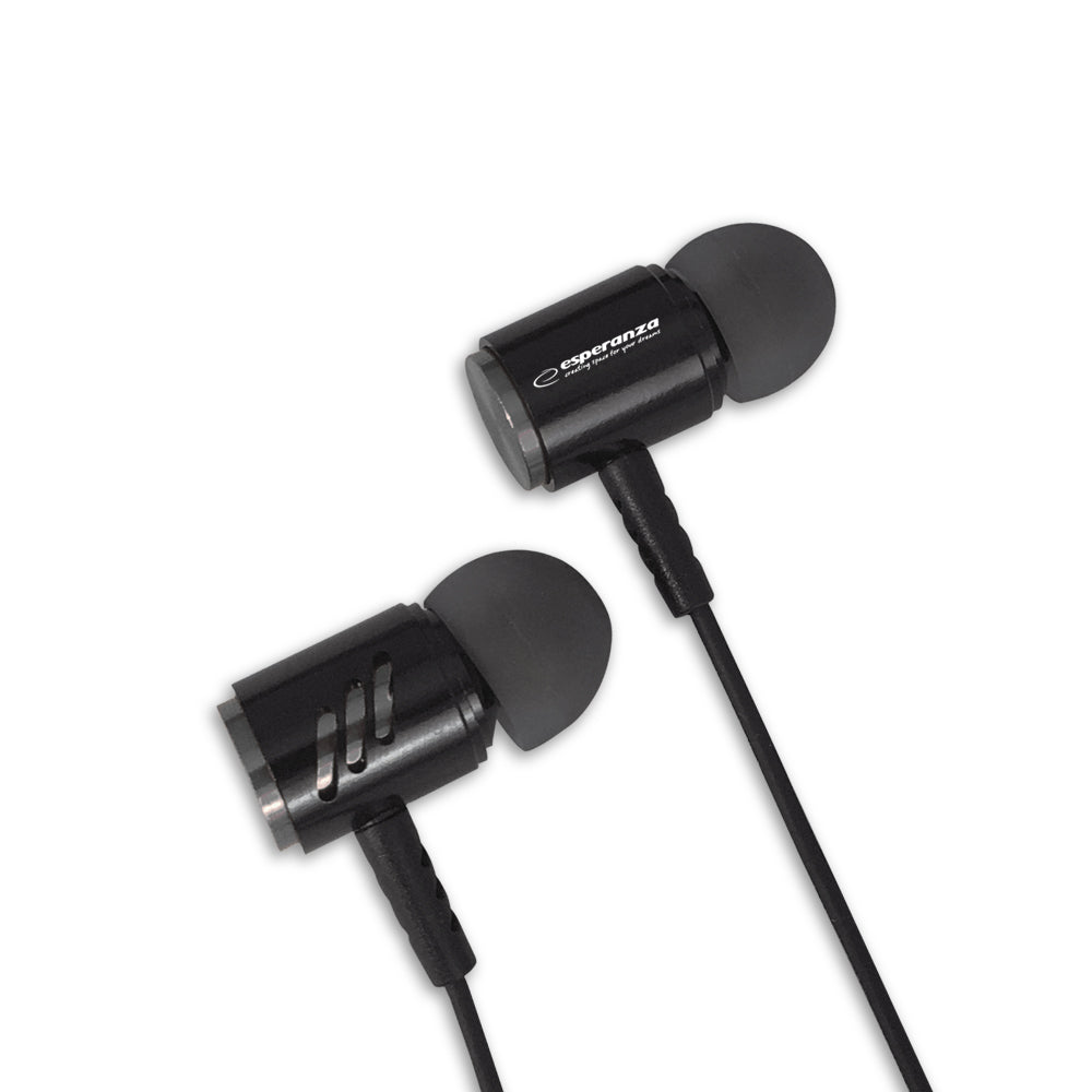 Esperanza EH207KS Esperanza Metal In-Ear Headphones with Microphone (EH207), Black and Silver