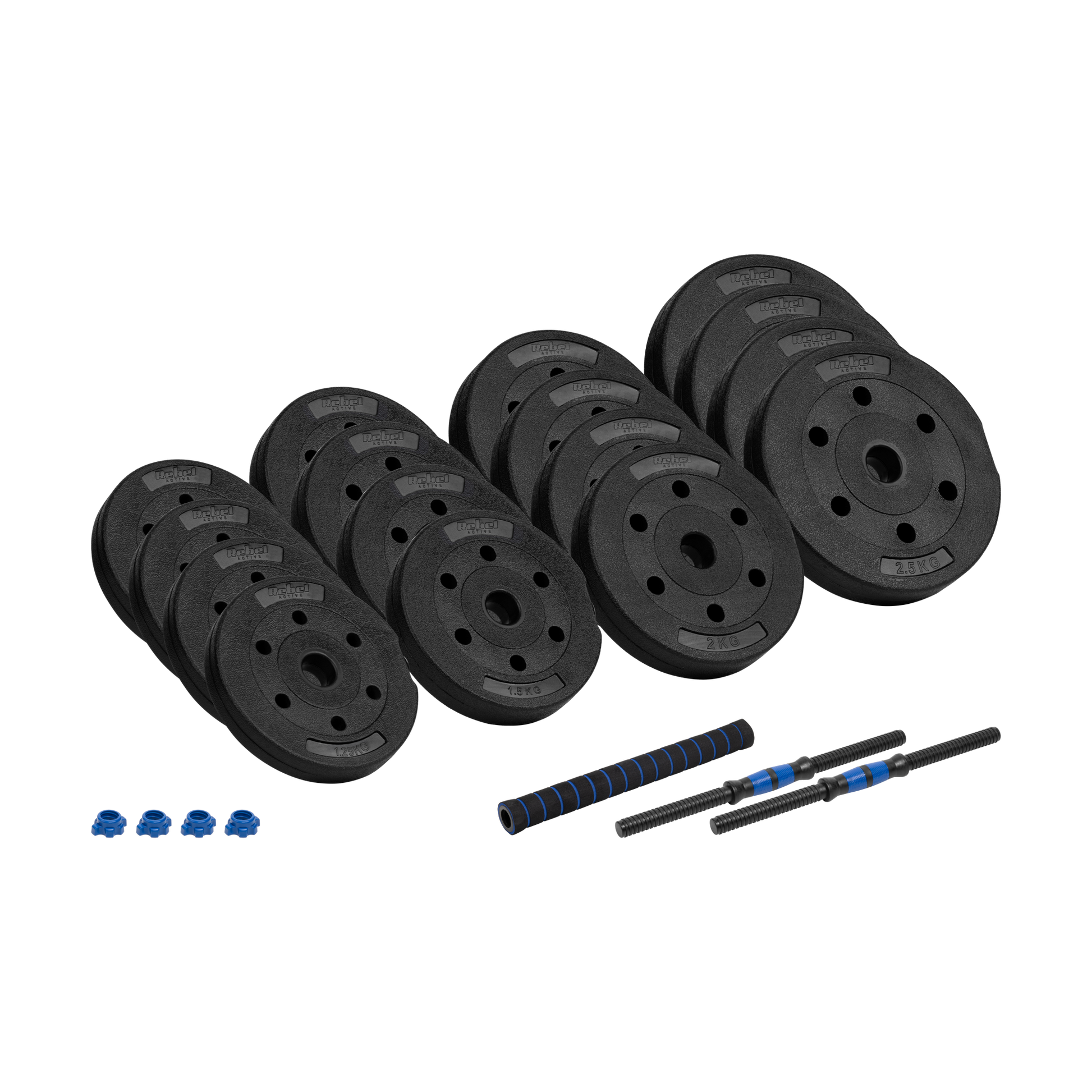 Rebel Kettlebells and – REBEL ACTIVE Adjustable Bituminous Dumbbells with Connector, 2x15kg – image 2