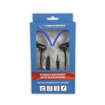 Esperanza EH197KB Esperanza In-Ear Headphones with Microphone, EH197, Black and Blue – image 3
