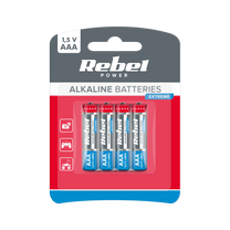 Rebel Alkaline, coin-cell – REBEL EXTREME LR03 Alkaline Batteries, 4 per pack