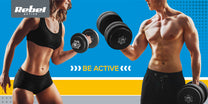 Rebel Rubber-coated cast iron Olympic weights, set of 4x5 kg, 51 mm hole, REBEL ACTIVE – image 4