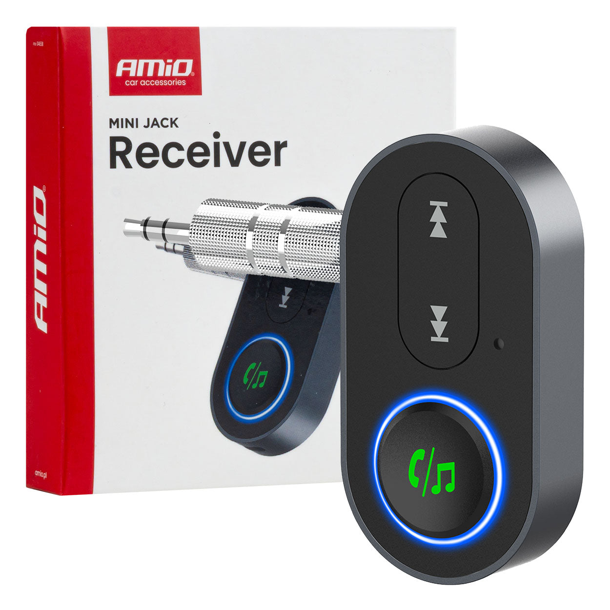 AMiO Adapters – Amio-04658 Bluetooth Receiver with Mini-Jack AUX Input