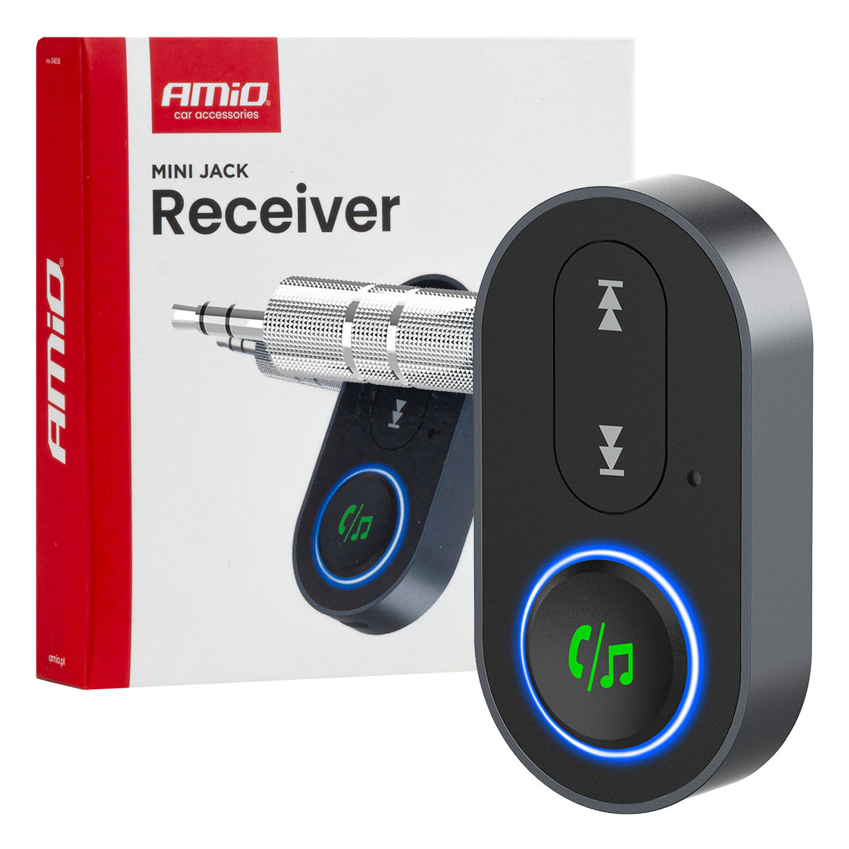 AMiO Adapters – Amio-04658 Bluetooth Receiver with Mini-Jack AUX Input