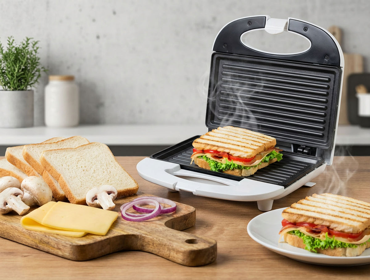 Titanum Toasters and Toast – TKT004W Titanum 700 W Panini Sandwich Toaster – image 8
