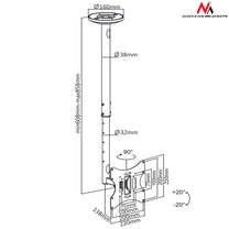 Maclean Maclean Ceiling-Mounted TV Bracket/Hanger, 23–42", 50–85 cm, 30 kg, Black, MC-504A B – image 2