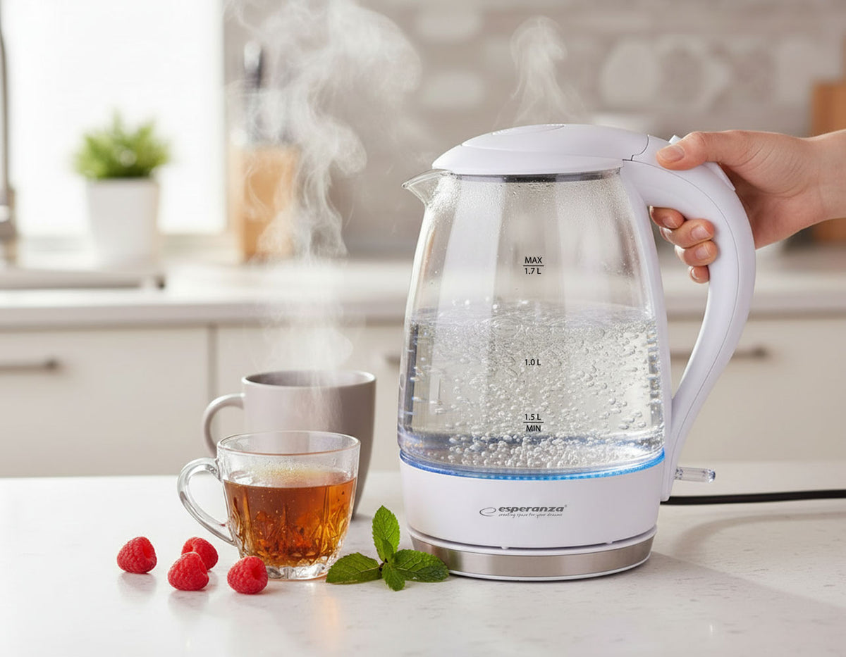 Esperanza EKK011W Esperanza 1.7-liter White Salto Angel LED Glass Electric Kettle – image 6