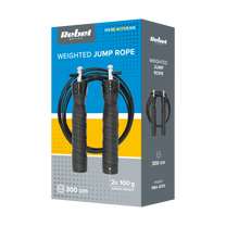 Rebel Boxing jump rope with rubber handle, 2x100g weights, and metal bearing, 300 cm, adjustable, REBEL ACTIVE – image 4