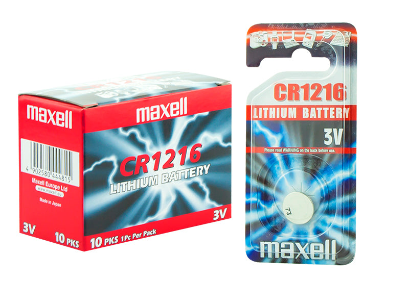 Blow Alkaline, coin-cell, and zinc-carbon – 8777# 3V CR1216 Maxell lithium battery