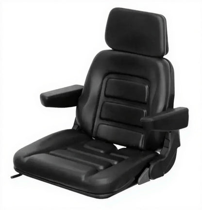 Black massage chair seat on a white background