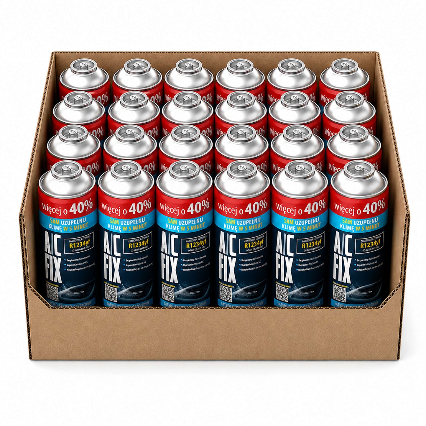 Blow 52-338# R1234YF Air Conditioning Refrigerant, 235 g, AC Fix, 24-pack